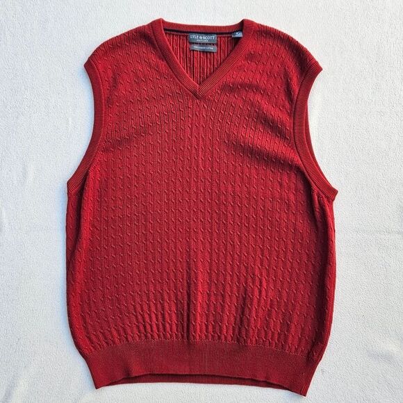 NWOT Lyle & Scott Red Sweater Vest Size M - Picture 1 of 9